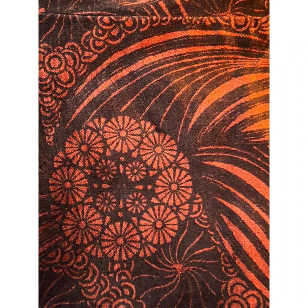 Anthropologie Trousers Orange Floral Essential Collection Straight Leg Pants 6
